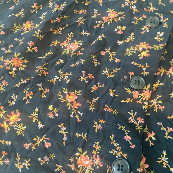 Host Pick 🎀 NWOT Madewell Black Floral Button-front Mini Skirt Size XXL - Picture 8 of 8